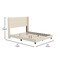 Merrick Lane Percy Modern Platform Bed with Padded Channel Stitched Upholstered Wingback Headboard and Underbed Clearance